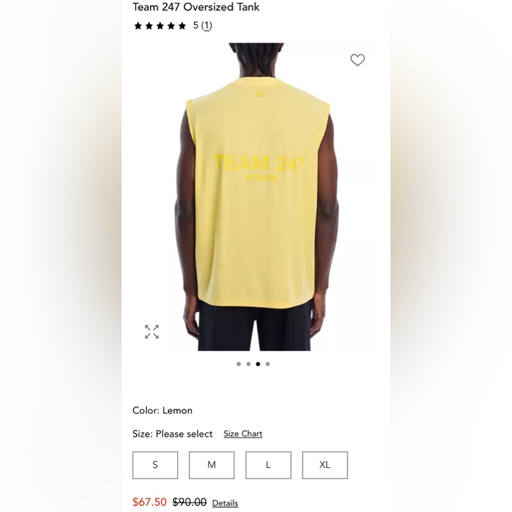 Team 247 Men's Lemon Sleeveless Tank M